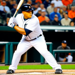 미구엘 카브레라의 타격 기록 - The Hitting Artist**

"Miguel Cabrera at bat in Comerica Park, Detroit, focused and determined, wear...